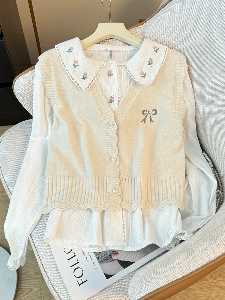 Gaganight женский жилет с бантом и V-образным вырезом кружевной без рукавов Новинка