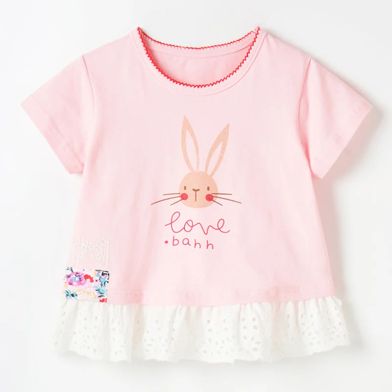 Брендовое мини-платье модная футболка из 100% хлопка новинка 2024 летняя детская с