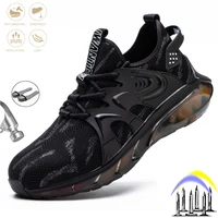 breathable man safety shoes steel toe indestructible men work safety boots non slip anti smashing for male fashion sneakers