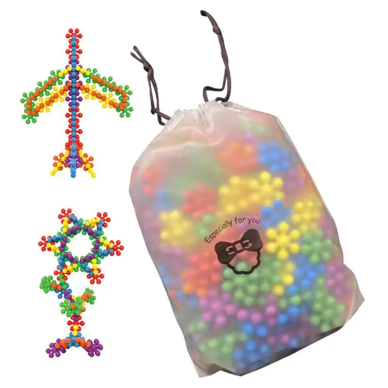 100 шт., Детский конструктор «снежинки»