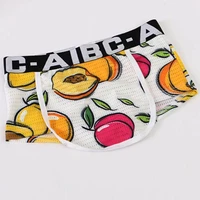 open crotch cover front shorts men underpants silk smooth boxer briefs underwear underwear cute fruit printed sissy boxershorts