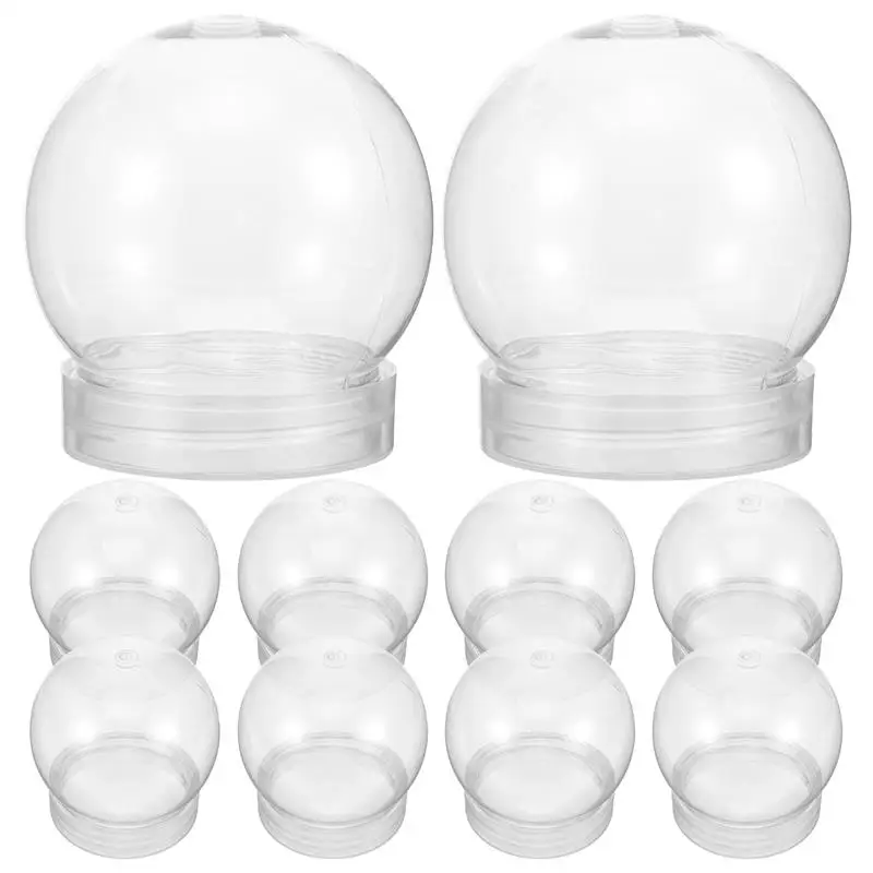 

10pcs Plastic Water Globes DIY Craft Props Clear Snow Globes Clear Water Globes with Screw Off Cap Empty Snow Globe Making Props