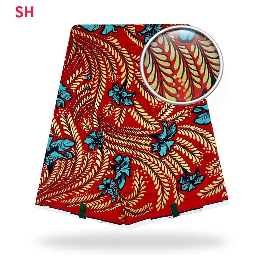 

Colorful High Quality Gold Dust Wax Fabric African Batik Soft Clothes For Sewing H210129