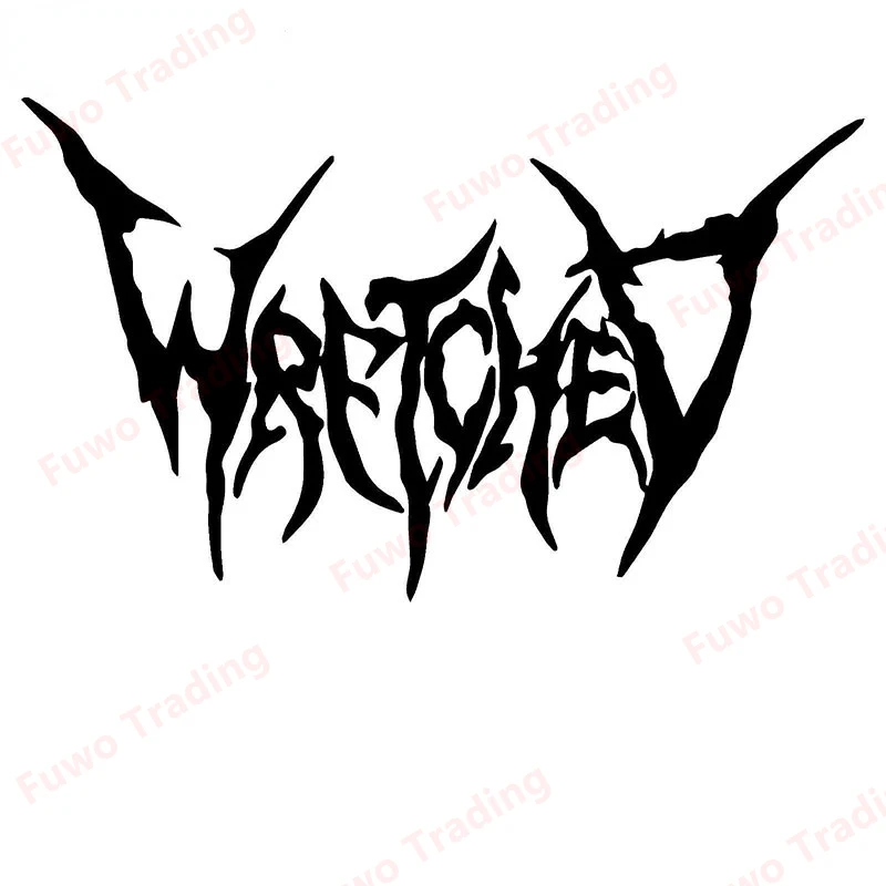 

Fuwo Trading Car Stickers Fashion WRETCHED Band Rock Graphic Die Cut Decal Sticker Car Truck Boat Window