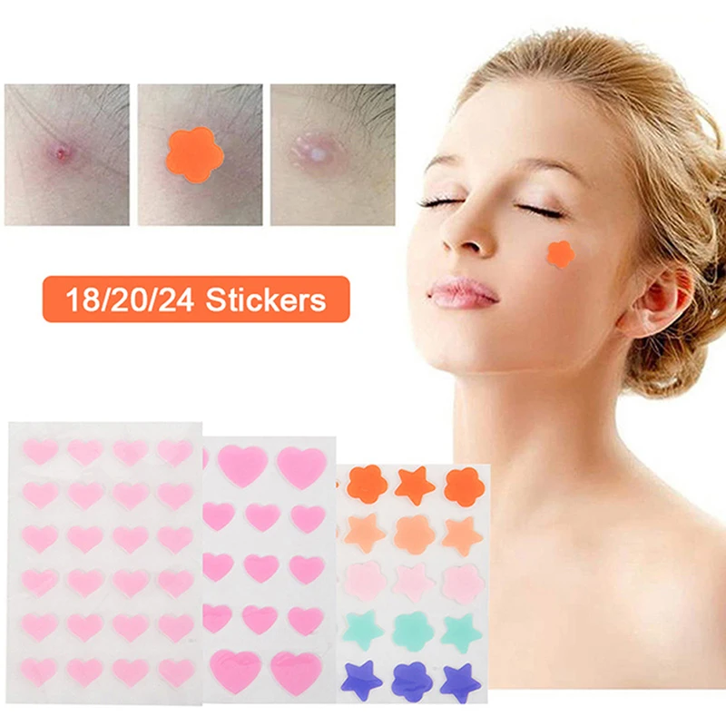 

20/24Pcs Colorful Invisible Acne Removal Pimple Patch Beauty Acne Tools Scar Pimple Acne Concealer Face Spot Scar Care Stickers