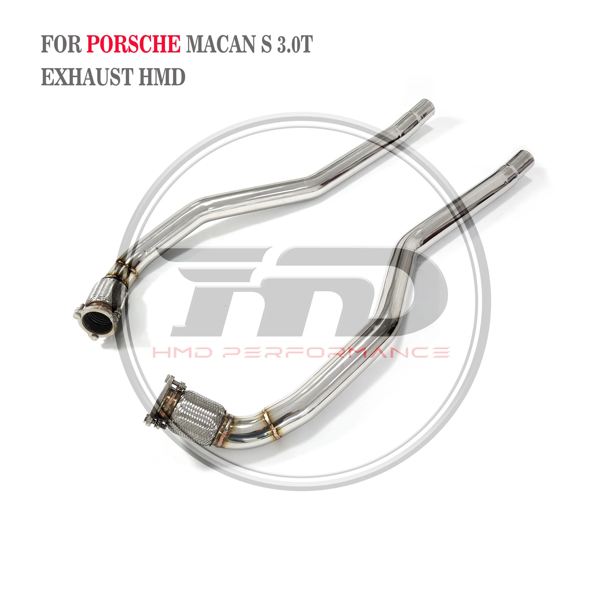 Средняя труба Performance для выхлопной системы Porsche Macan S GTS 3.0T HMD прямая трубка из