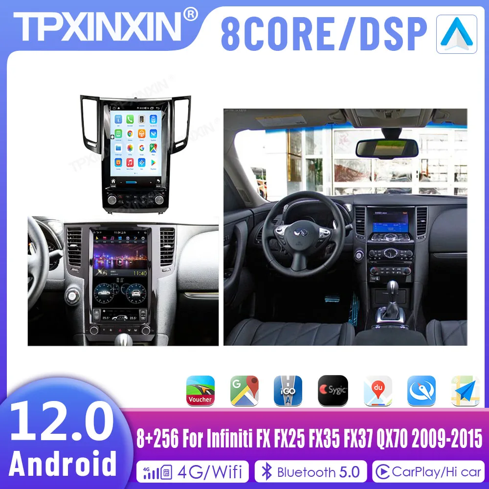For Infiniti FX FX25 FX35 FX37 QX70 2009-2015 Car GPS Navigation Carplay Auto Radio Stereo Multimedia Player Head Unit
