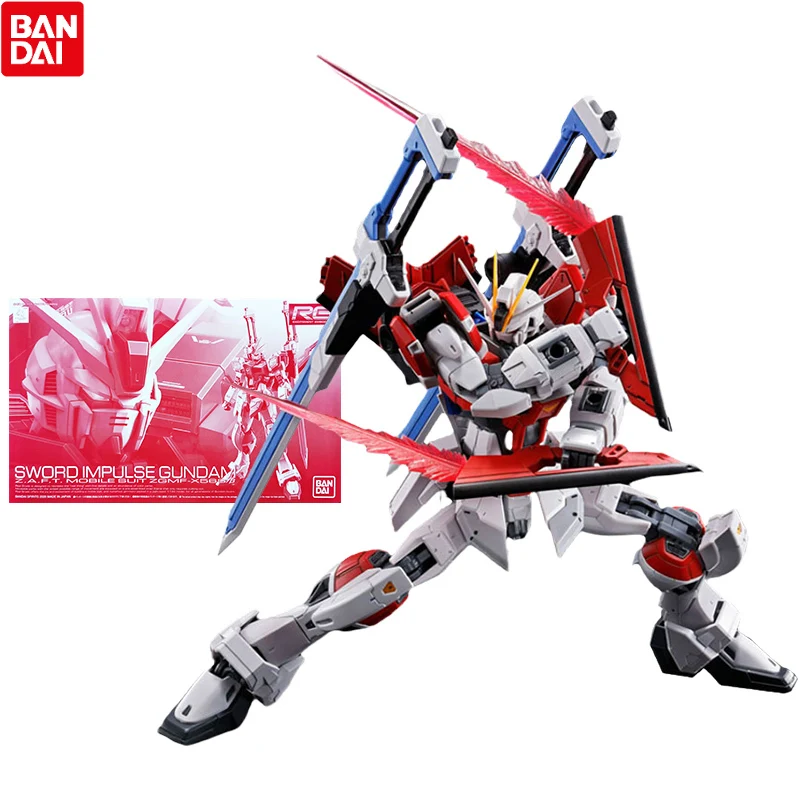 

Bandai Gundam Model Kit Anime Figure RG 1/144 ZGMF-X56S Sword Impulse Genuine Gunpla Model Anime Action Figure Toys for Children