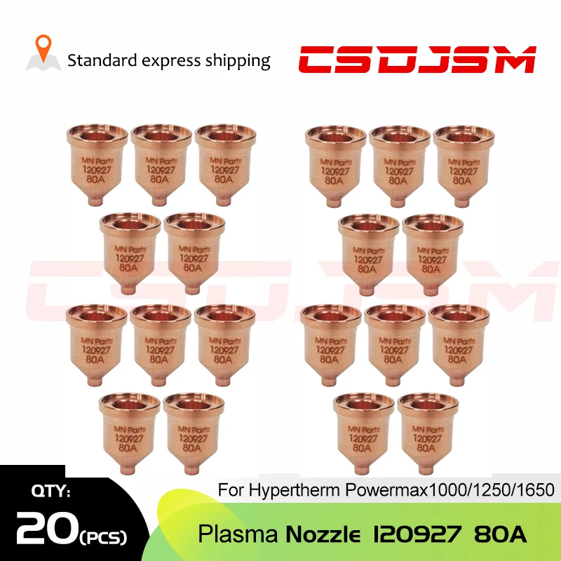 

CSDJSM,20Pcs 120927 Nozzle TIps 80A For Powermax1650 1250 1000 ® T100/T100M/T100M-2 Torch Consumables