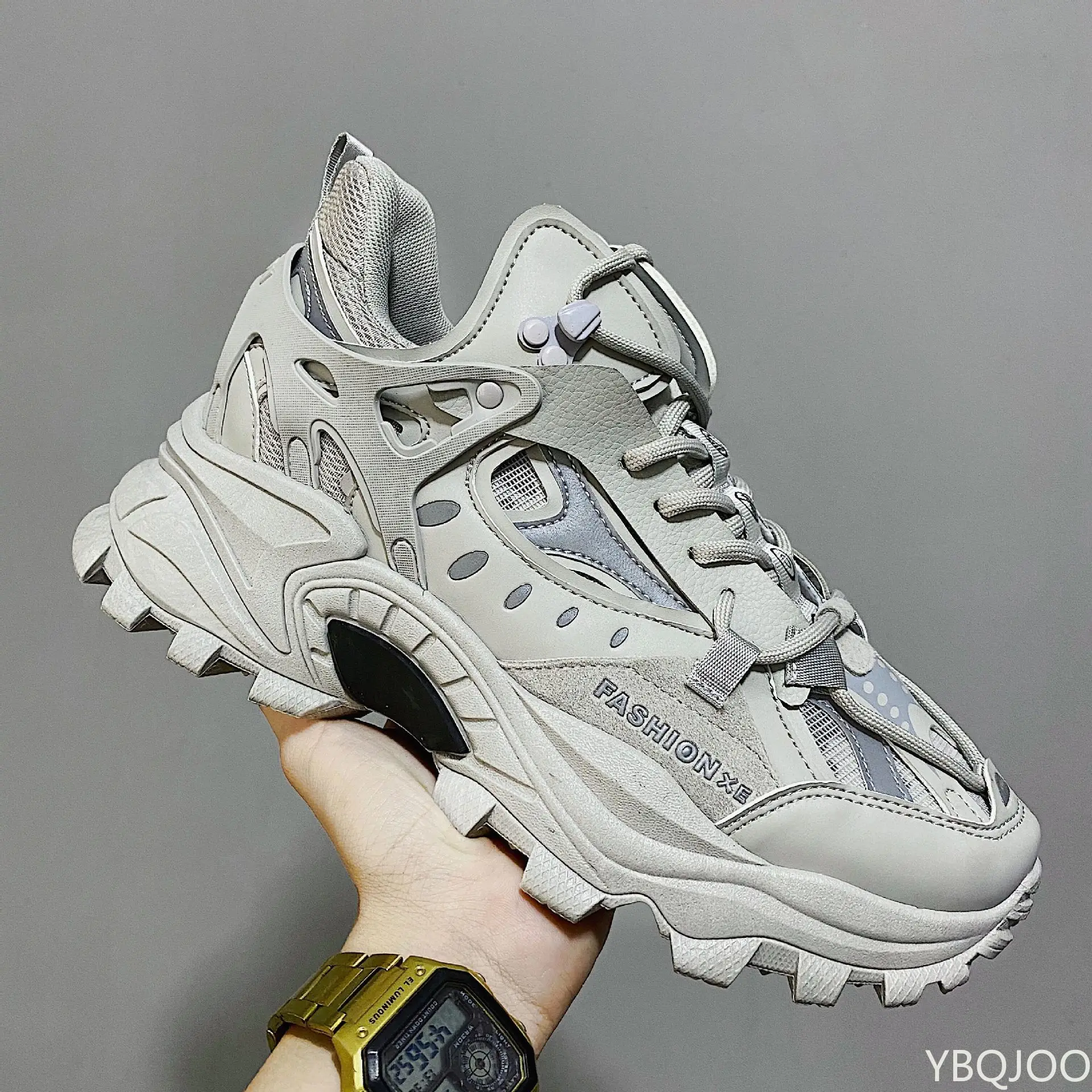 

Мужские кроссовки на массивной платформе, сетчатые дышащие кроссовки на шнуровке, модная спортивная обувь для тренировок, новинка 2022