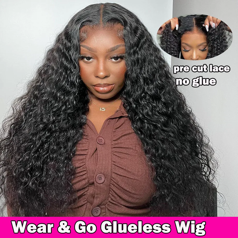 

Curly Wigs Ready To Wear Pre Cut 5x5 4X4 Lace Closure Wig Wear and Go Glueless Wig Human Hair Pre Plucked Lace Front Wigs