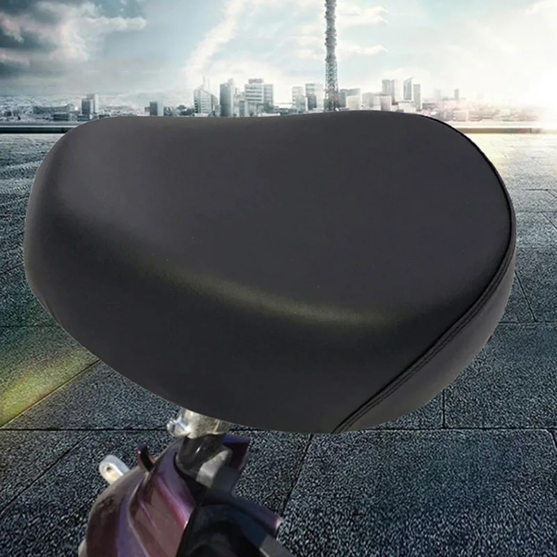 

Assembly Seat Pad Cushion Black Parts Saddle Steel Bike Comfy Dual-Spring Electric Bicycle High Elastic Leather