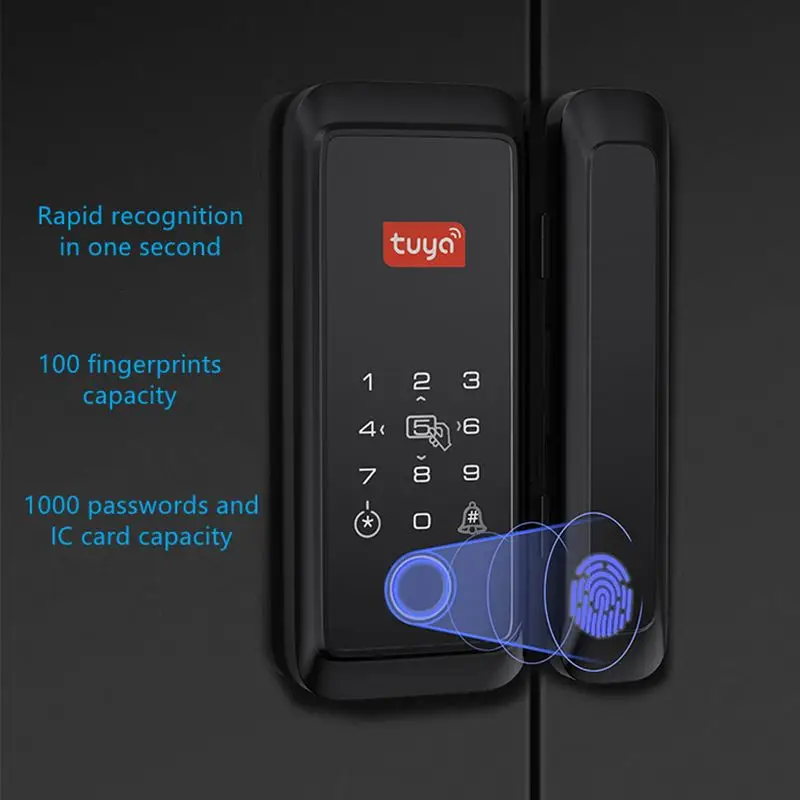 Cheap anti-theft fingerprint lock aluminum door glass door lock electronic fingerprint smart lock enlarge