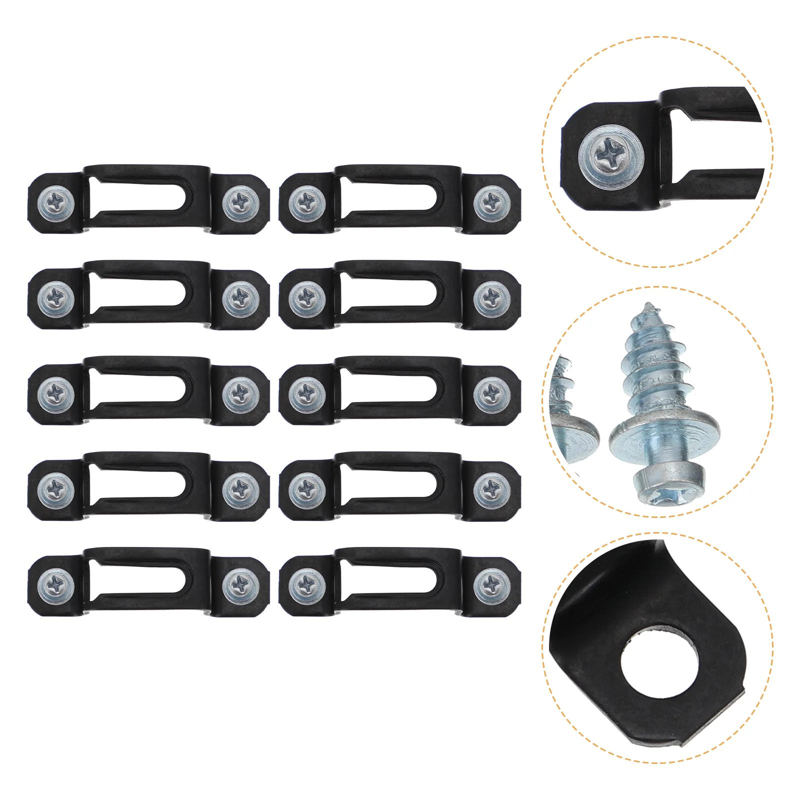 

50 Sets Connector Cupboard Screw Fastener Black Metal Cabinet Furniture Buckle Invisible Iron Stand