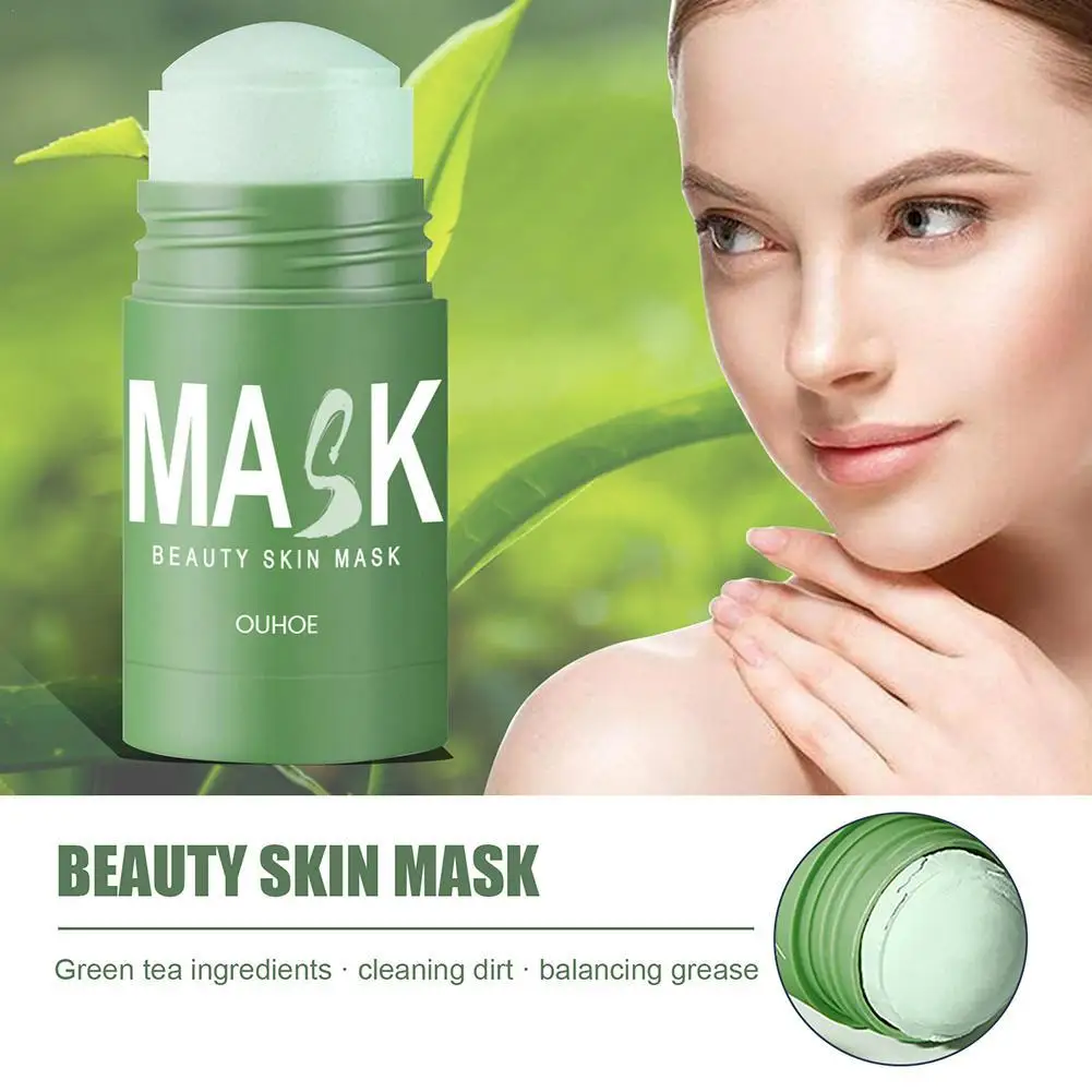 

Очищающая маска с зелеными палочками для зеленого чая, очищающая фотомаска, маска для контроля жирности, против акне, баклажан, отбеливающи...