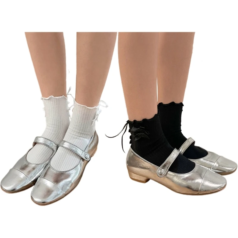 

Bandages Bows Solid Color Sweet Stocking Wear for Girls Womens 264E