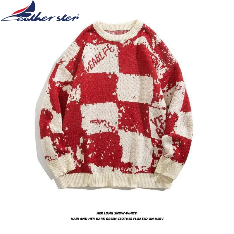 Y2k Winter Vintage Sweater Men Japanese Cute Bear Women Knitted Sweater Pullover Hip Hop Harajuku Streetwear Men Clothing Tops