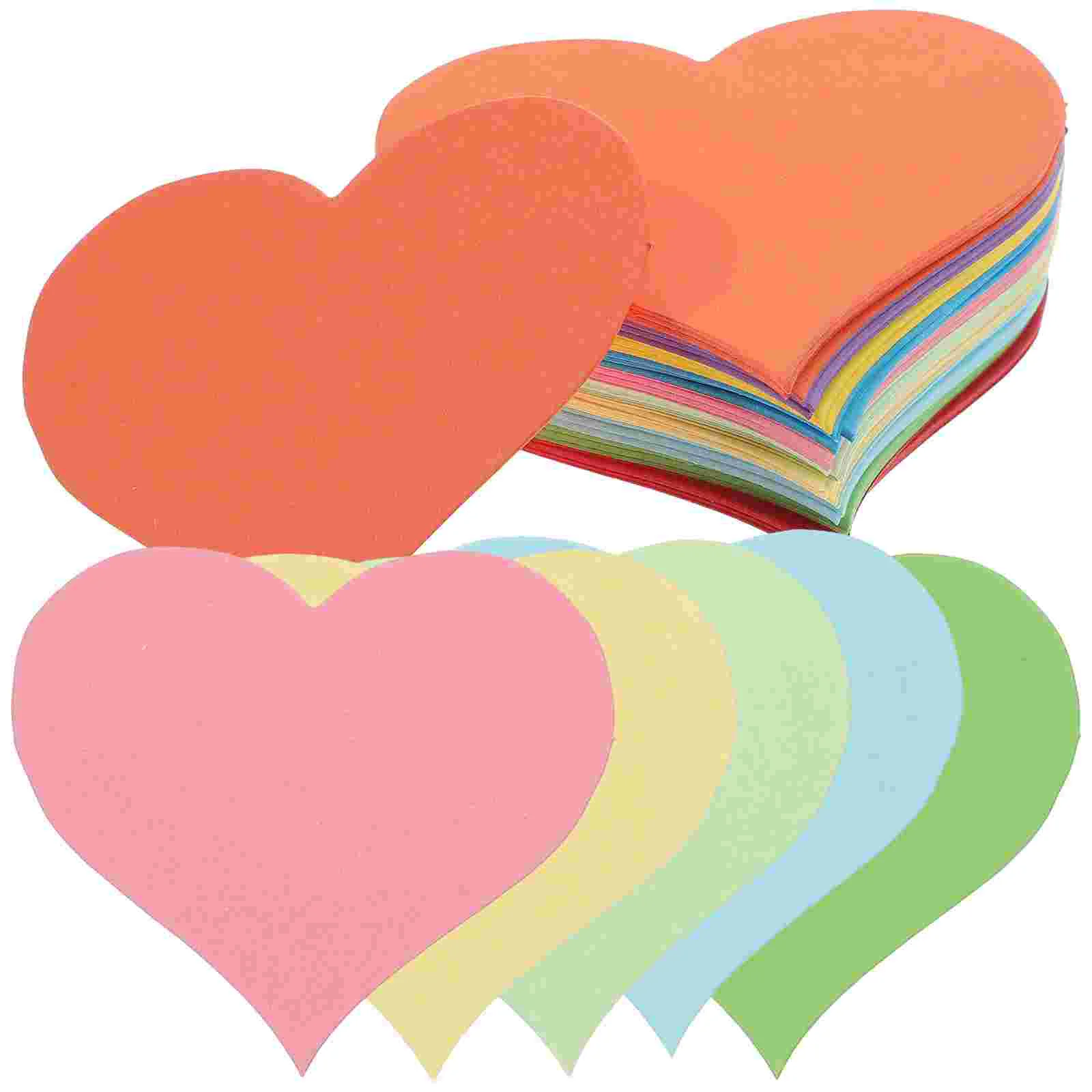 

100 Pcs Love Card Paper Notepad File Folder Labels Sticker Colored Stickers Memo Greeting Heart Shape