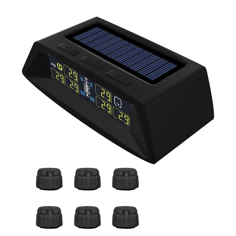 

Tire Pressure Monitoring System Solar TPMS External Sensor Tire Pressure Real Time Truck Car Alarm Monitor