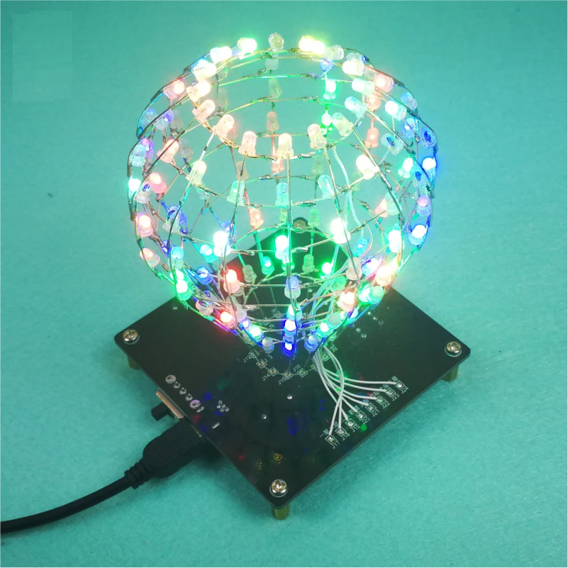 

DIY electronic Kit led Light cube ball Multicolor 16 kind flashing mode remote control circuit learning soldering subject Cubic