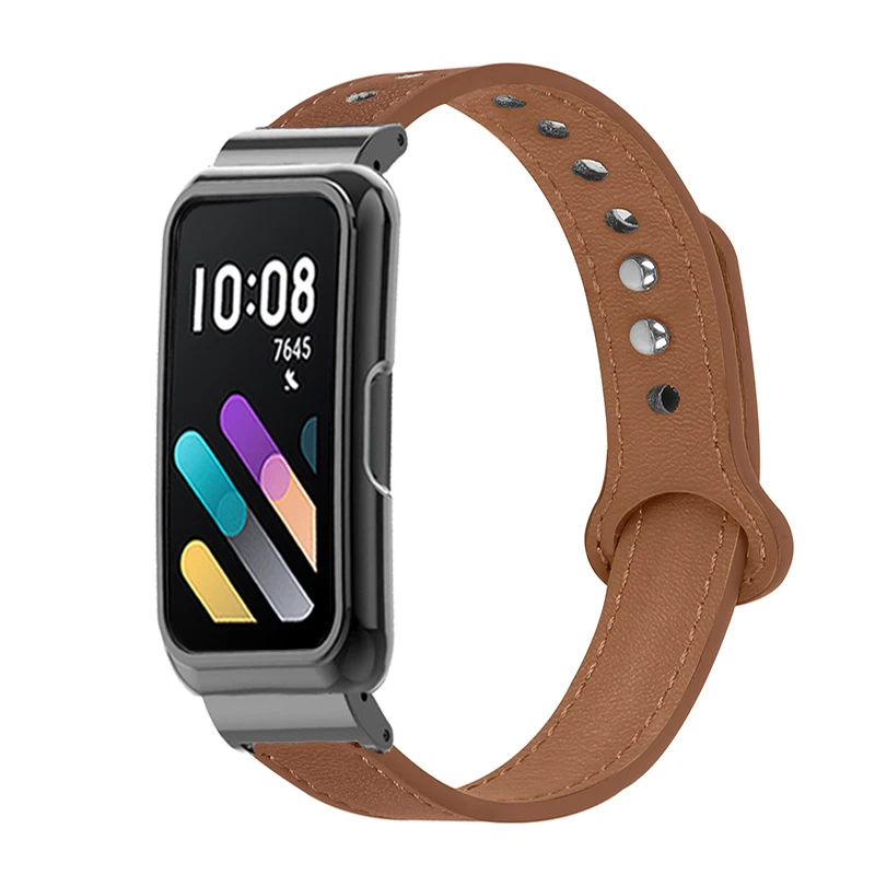 

Кожаный ремешок для Honor Band 7 6, аксессуары для смарт-браслета, ультратонкие Браслеты Для Huawei Band 6 7, защитный чехол для ремешка