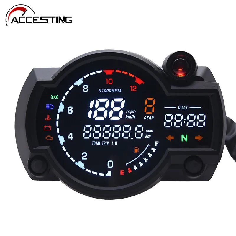 Цифровой универсальный спидометр одометр для мотоцикла 0-199 км/ч