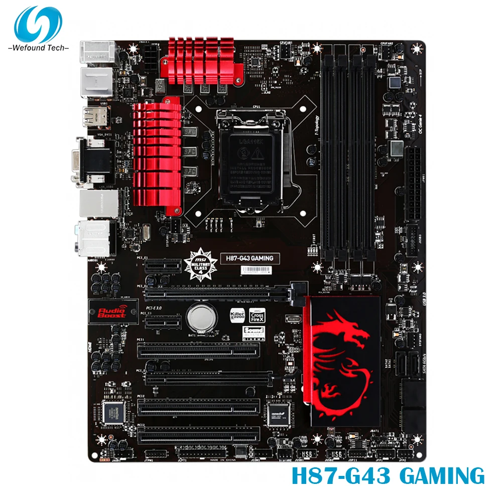 

H87-G43 игровая материнская плата для настольного ПК Msi LGA1150 DDR3 32 Гб USB2.0/3,0 SATA3 PCI-E 3,0 ATX Протестирована Быстрая доставка