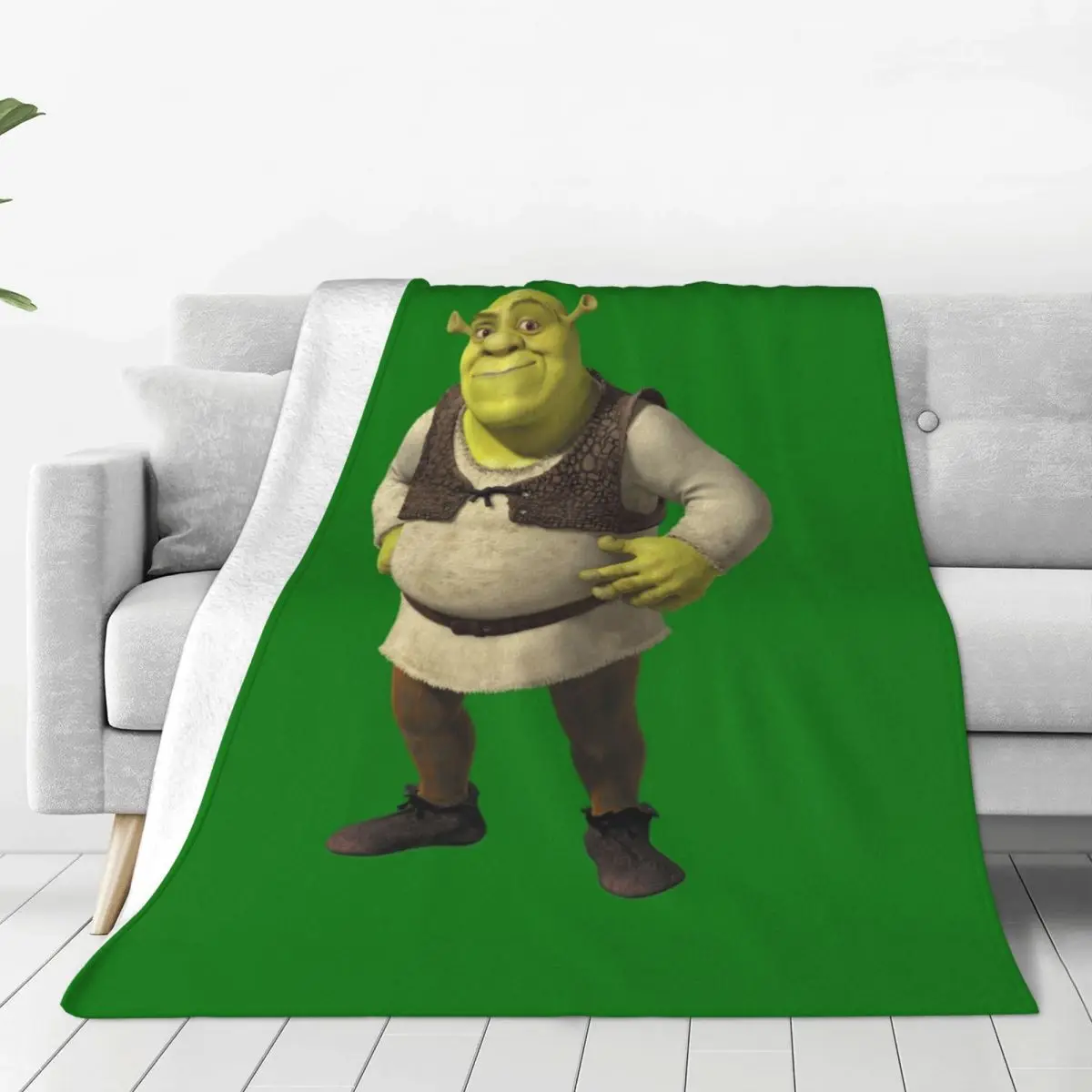 

Шрек, зеленый монстр, трикотажное супертеплое покрывало для спальни, дивана, покрывало