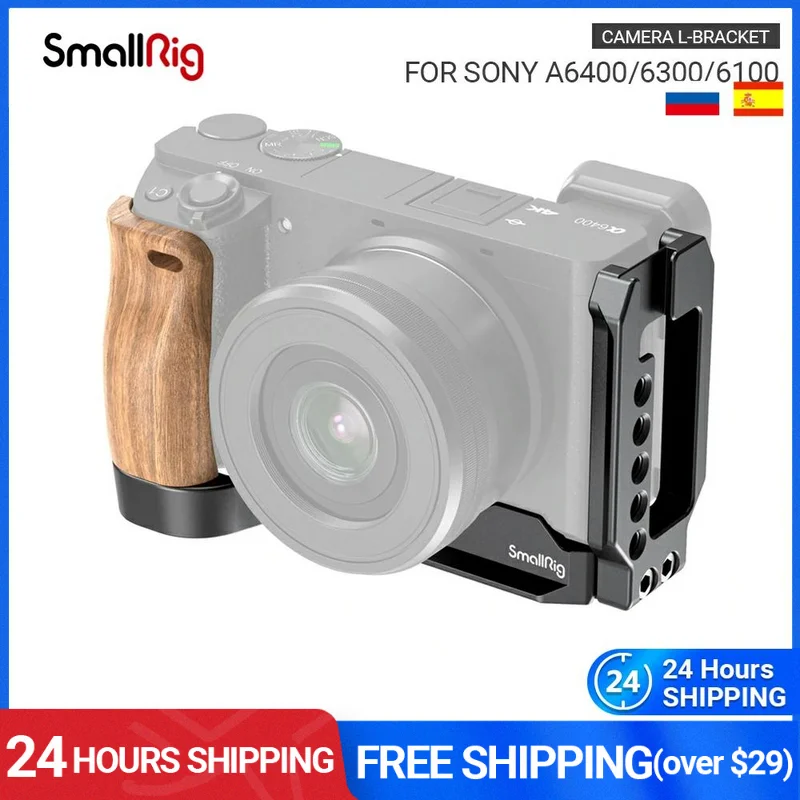 

Монтажная пластина SmallRig A6400 L-образного кронштейна с деревянной ручкой для Sony A6400/A6300/A6100 Arca-Swiss, Стандартная L-образная пластина, 2331