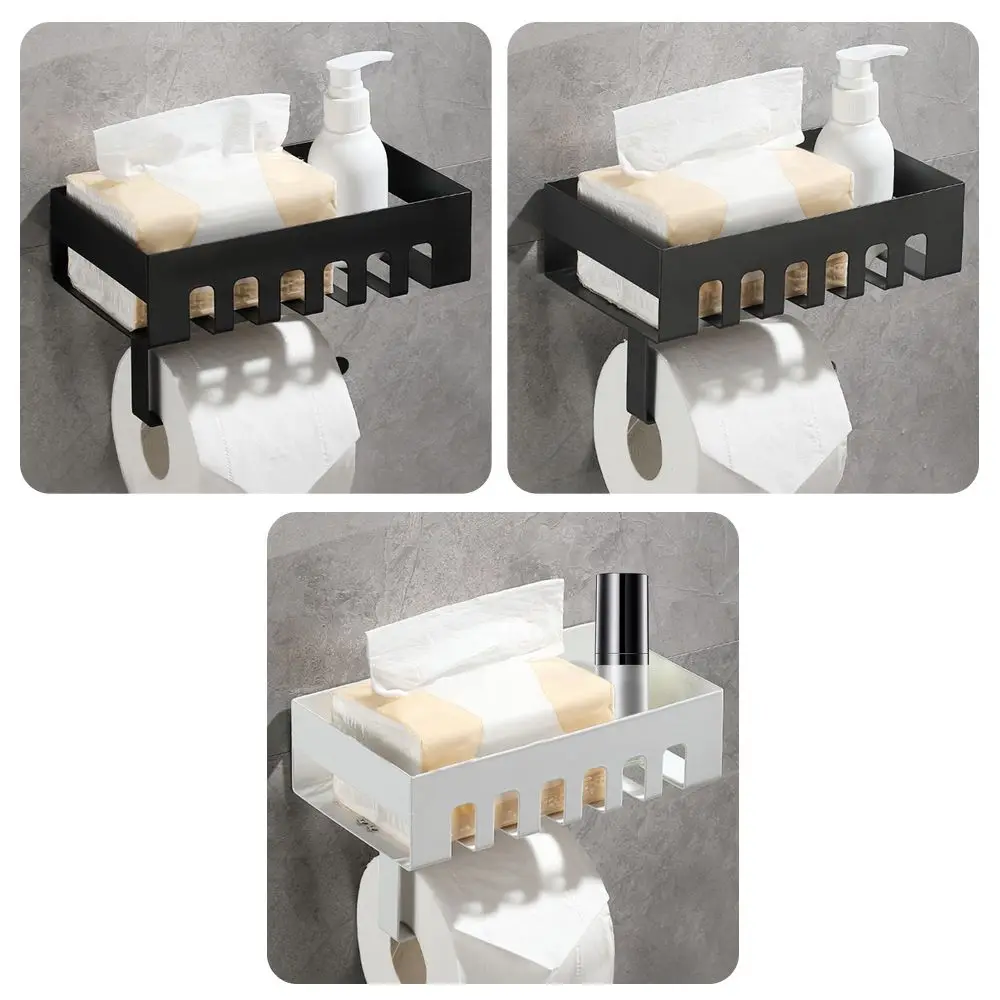

Mobile Phone Storage Rack Stainless Steel Roll/Draw Paper Dispenser Toilet Paper Holder Tissue Box Shelf Storage Rack