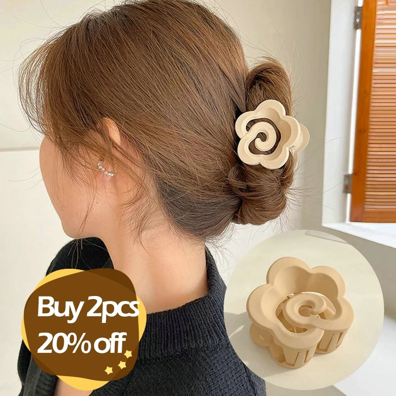 

Французские романтические весенние цветочные винтажные высококачественные акриловые заколки-крабы для волос милые заколки для женщин и д...