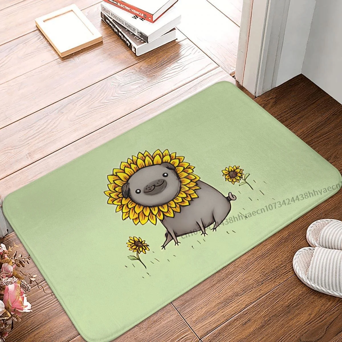 

Нескользящий кухонный коврик с изображением милой собаки, животных, домашних животных, фланелевый коврик с изображением цветов, Придверный коврик, декоративный коврик для пола
