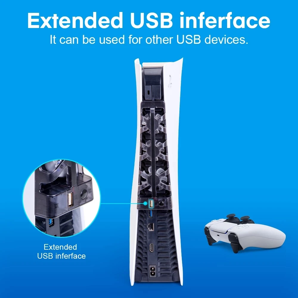 

Новый охлаждающий вентилятор для PS5, USB-кулер с 3 охлаждающими вентиляторами для игровой консоли SONY PlayStation 5 Digital Edition, аксессуары для PS5