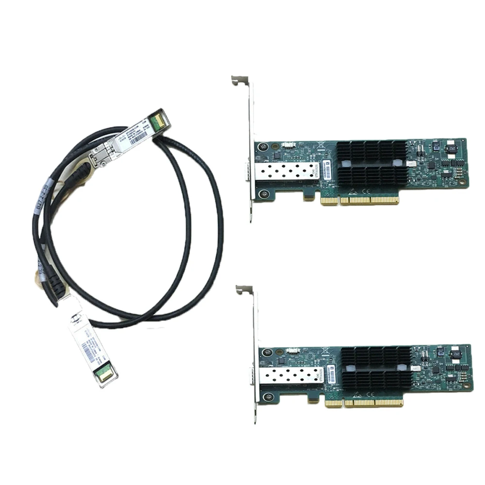 2PCS MNPA19-XTR 10GB Mellanox ConnectX-2 10Gbe 1m SFP+Cable Network Card