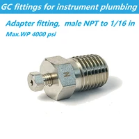 116 inch adapter to male npt gc hplc fittings for instrument plumbing stainless steel connector for agilent shimadzu