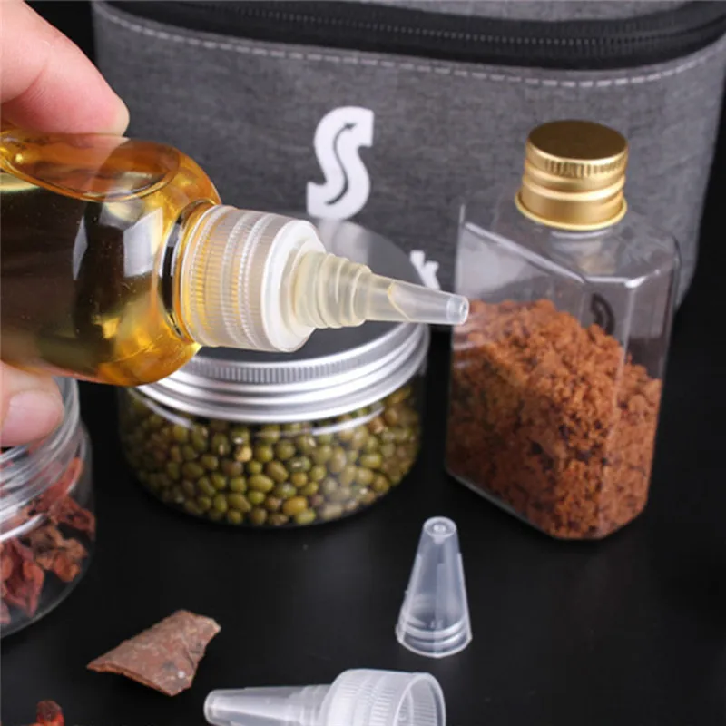 

7pcs/Lot Portable BBQ Organizer Condiment Bottles Spice Cruets Seasoning Jar Pouch Set For Cooking Barbecue Picnic Tool