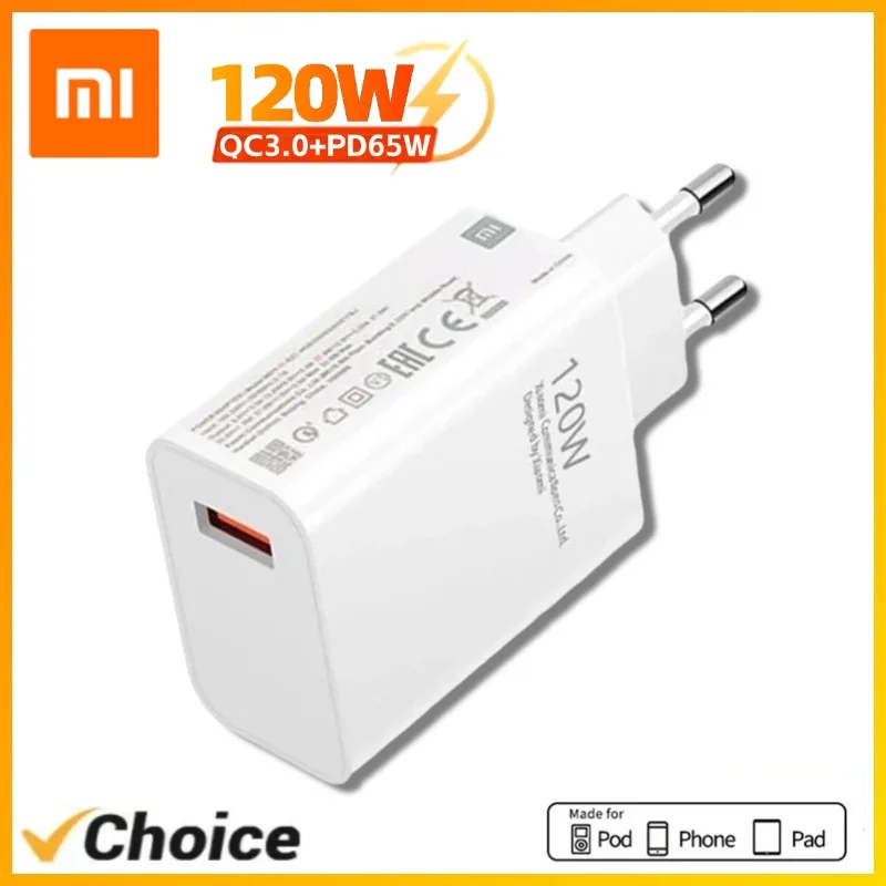 Оригинальное зарядное устройство Xiaomi 67 Вт адаптер для быстрой зарядки Turbo 120 6 А