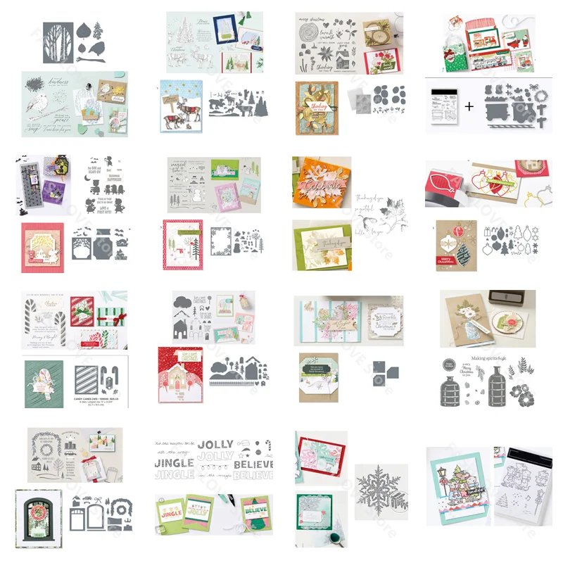 

Christmas Metal Cutting Dies and Stamps Clear Silicone For Scrapbooking DIY Handmade Paper Photo Cards Craft 2022 New Arrivals