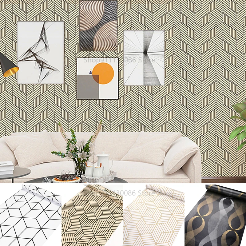 

Wallpaper self-adhesive wallpaper thickened geometric waterproof wall stickers PVC stickers living room wall decoration