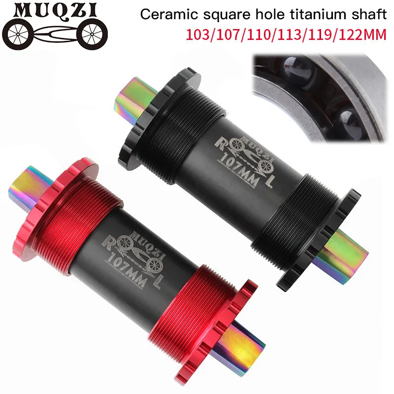 

New MUQZI MTB Bike Titanium Alloy Bottom Brackets BB68 Ceramic Square Taper Axle 103/107/110/113/119/122mm Bicycle Accessories