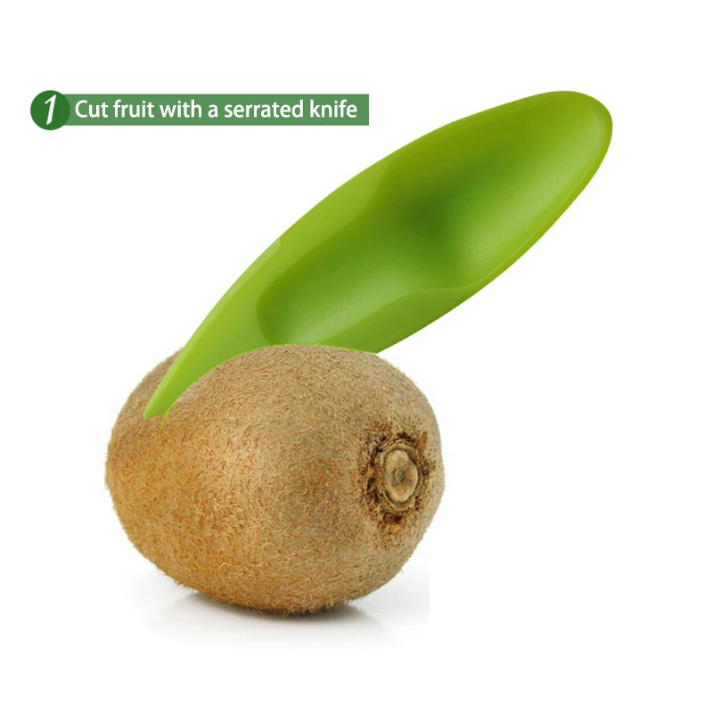 2 в 1 фрукты копать Совок 5 шт./упак. зеленый Пластик киви ложки кухонные