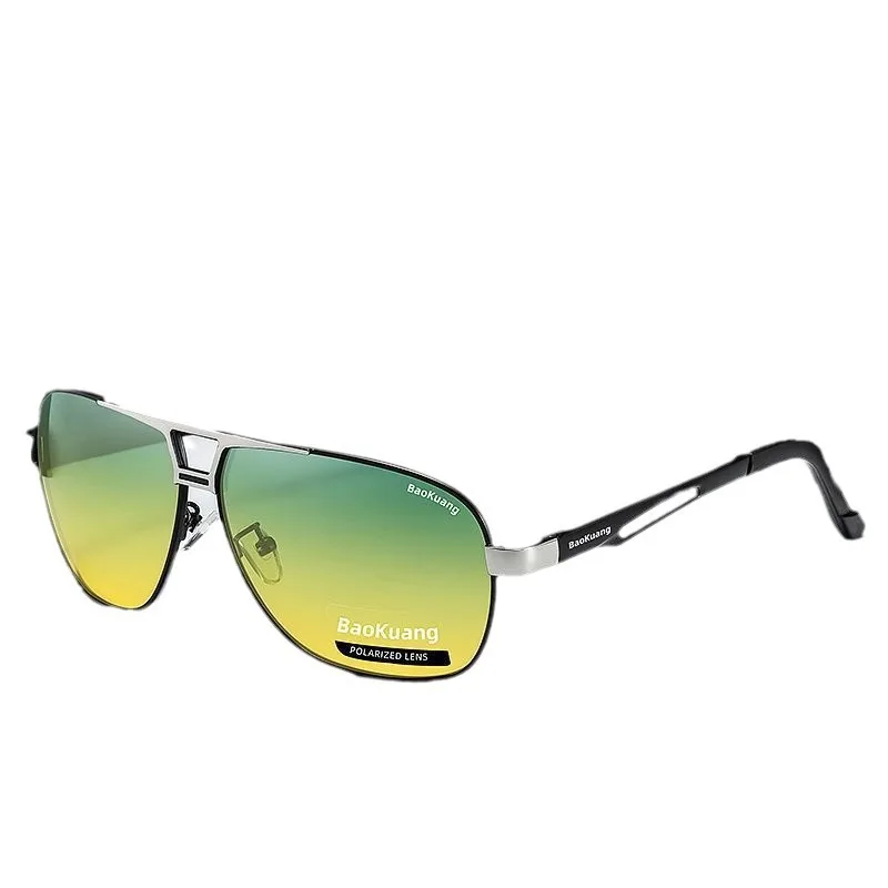 Мужские солнцезащитные очки дневного и ночного цвета обесцвеченные двойного