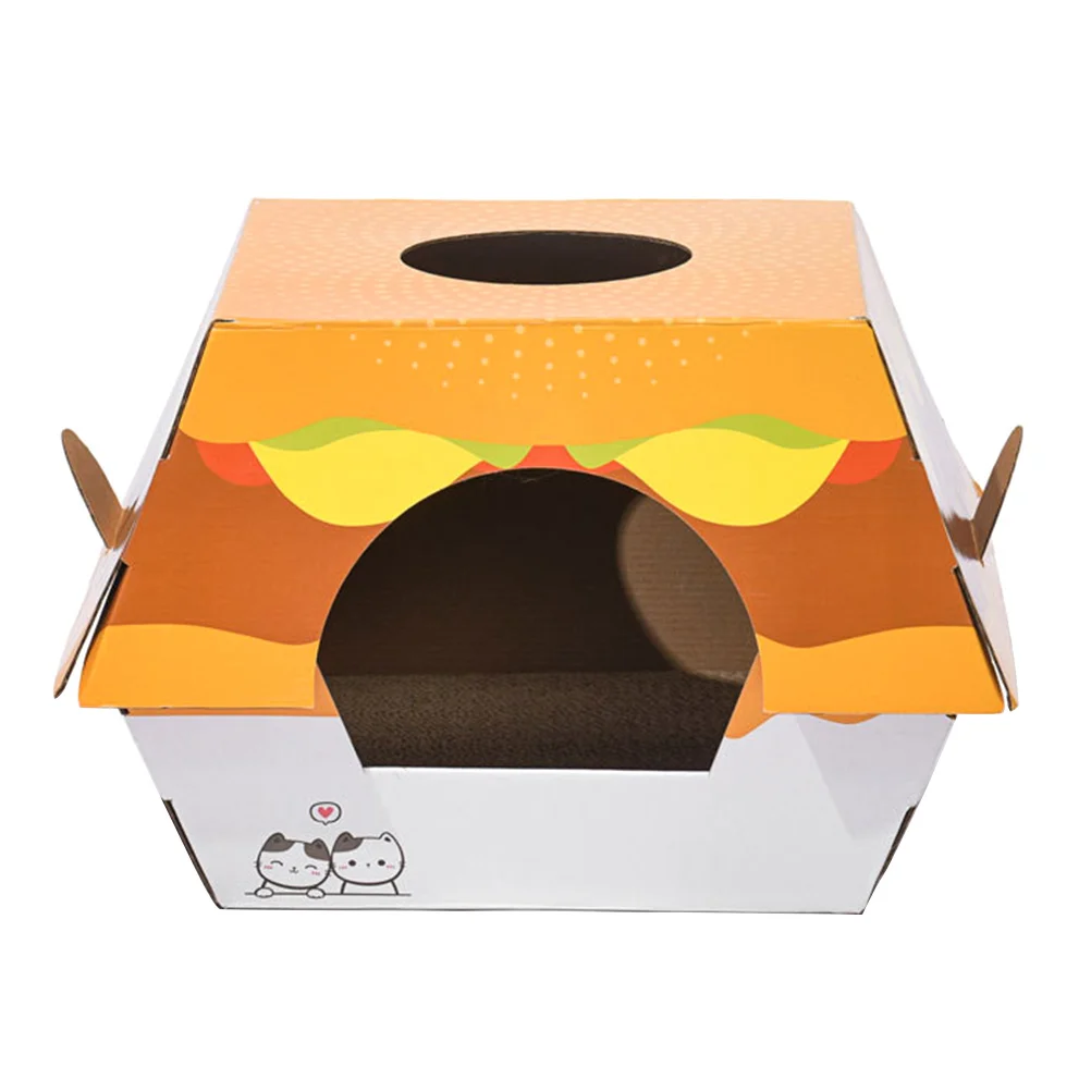 

Cat Board Scratch House Scratching Scratcherkitten Pet Pad Paper Bedcorrugated Cardboard Box Grinding Claw Post Indoor Burger