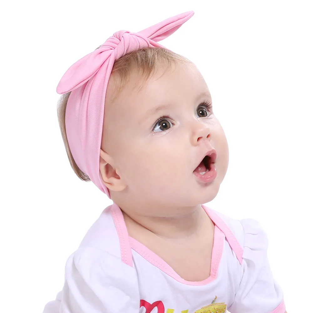 New Infant Headband Knot Tie Headwrap Cute Kids Hairband Turban Stretchy Baby Girls Hair Accessories Photo Prop Birthday Gifts images - 6