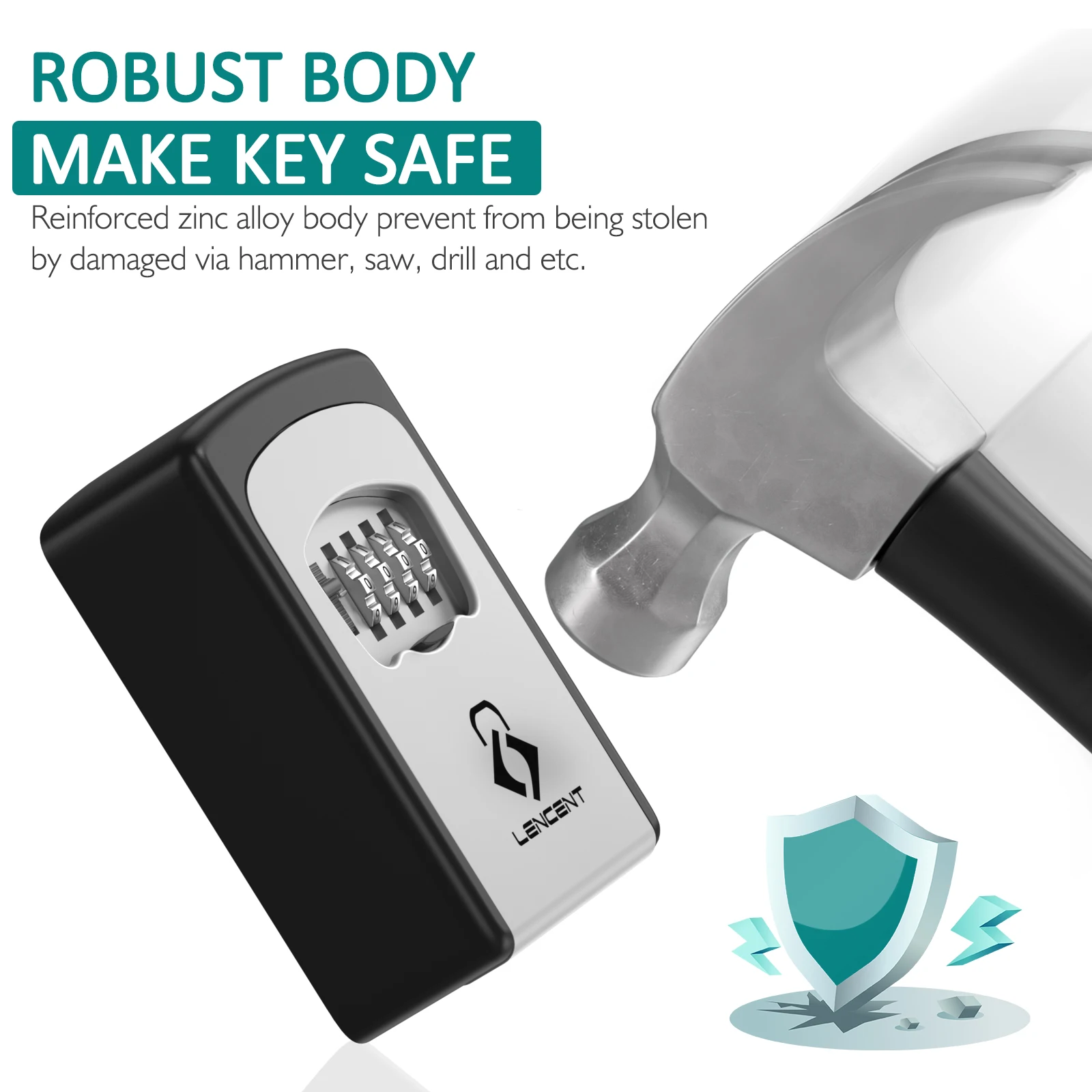 Купить Ящик для ключей LENCENT с паролем для улицы, ящик для хранения ключей с креплением на стену, секретный ящик для хранения ключей, органайзер, 4-зна...