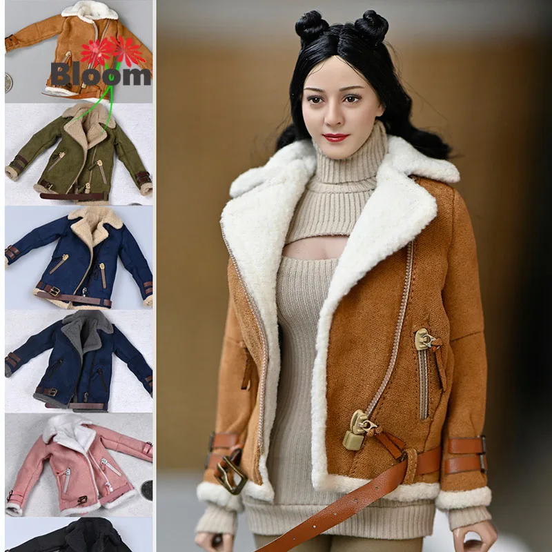 

PH 1/6 Female Winter Warm Coat Blue Jacket with Fluff Black for 12'' Action Figure Body Jiaou Dolls TBLeague Clothes