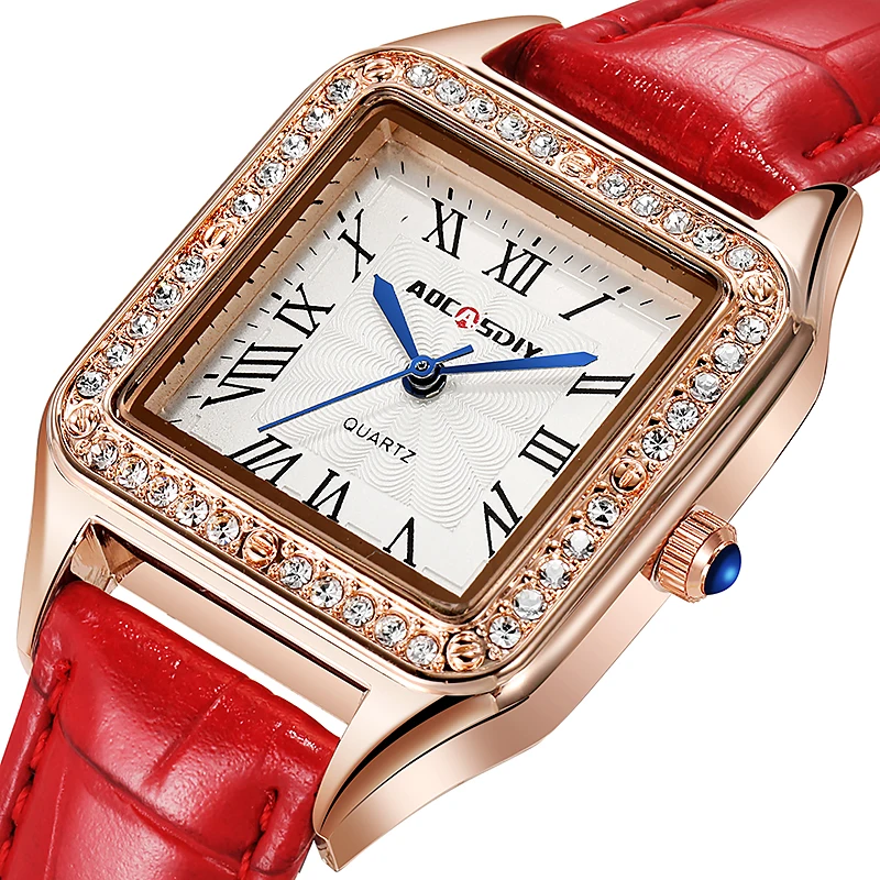 

Топ бренд Aocasdiy Новинка Горячая Распродажа Модный повседневный золотой чехол кожаный ремешок женские кварцевые часы подарок на день матери