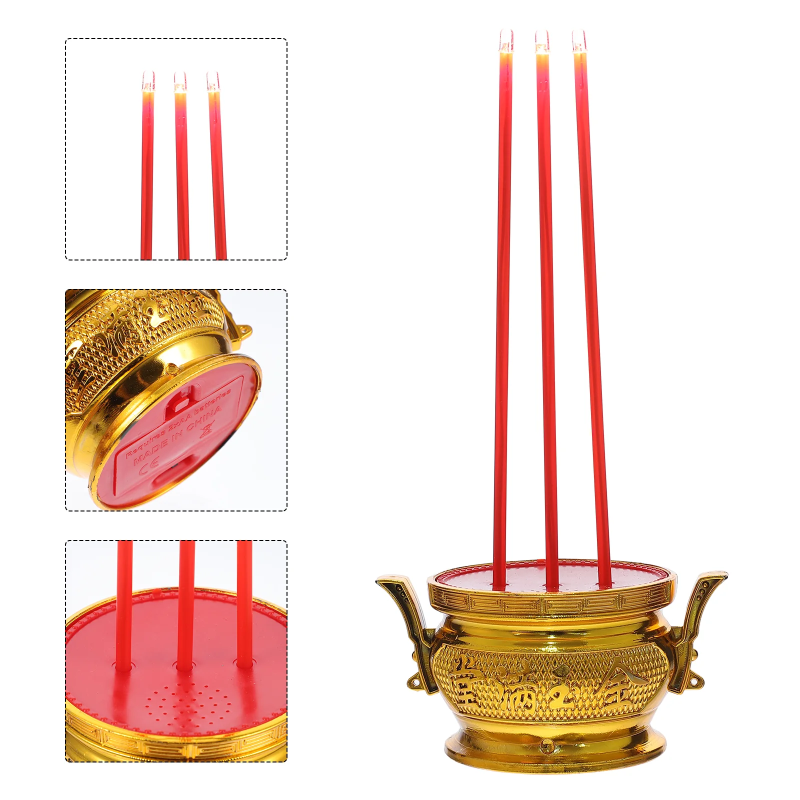 

Burnerled Lamp Chinese Stick Light Electronicfeng Shui Supplies Decoration Coil Holdercone Vintage Avalokitesvara Temple