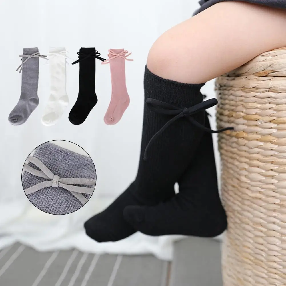 

1 Pair Trendy Baby Stockings Cozy Leg Warmer Clear Lines Baby Tube High Stockings Clean Easily