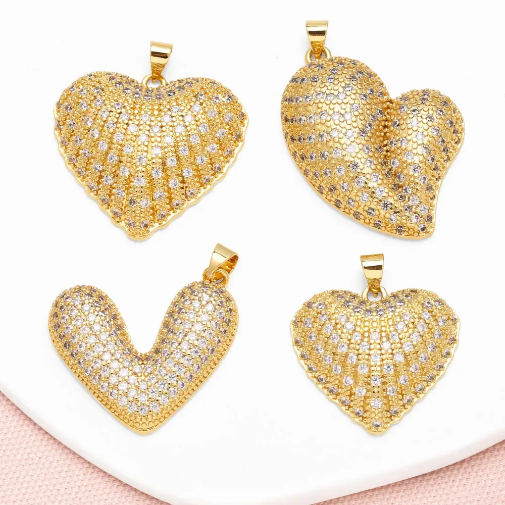 OCESRIO Модная белая подвеска в форме сердца с кристаллами для ожерелий медное